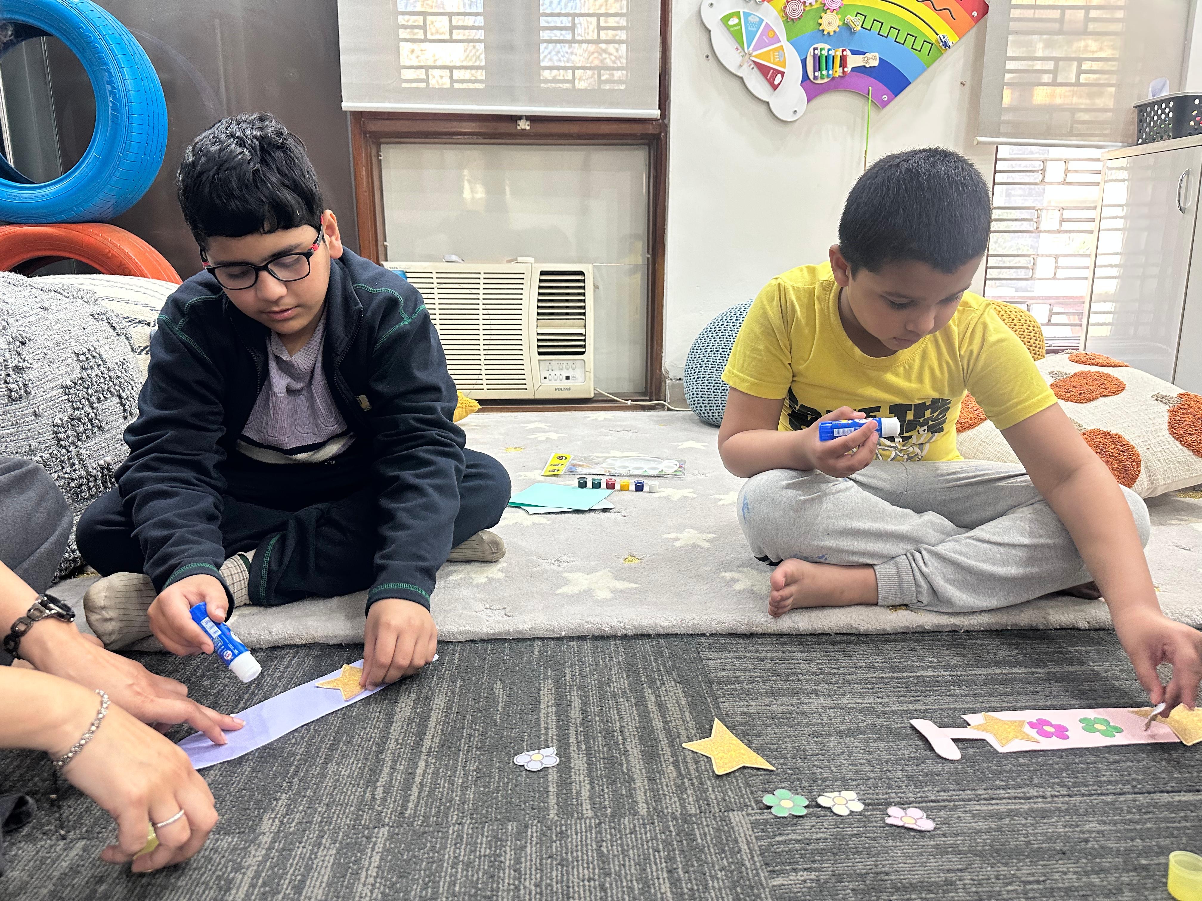 Children sitting together during a group session